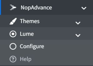 lume theme admin navigation menu
